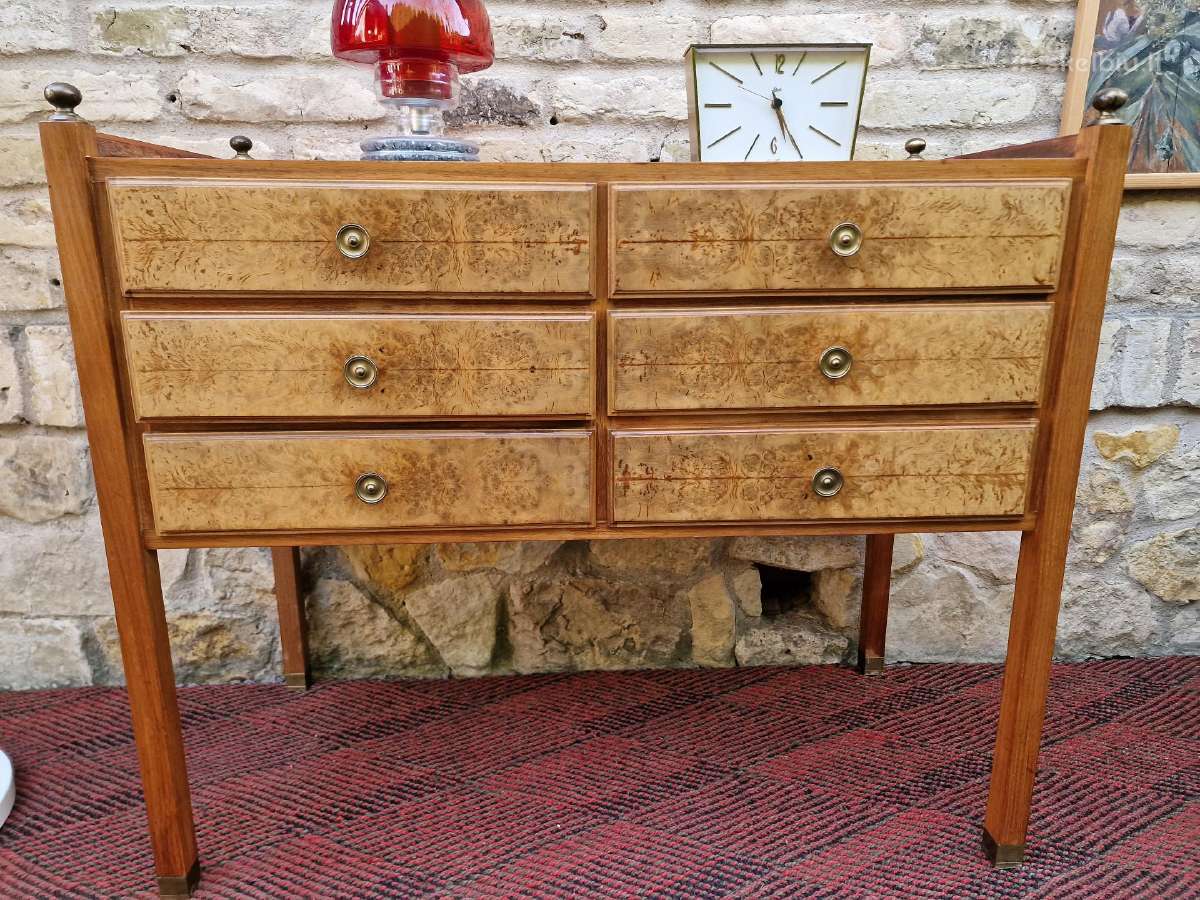 Vintažinė mid century riešutmedžio komoda - nuotraukos Nr. 3