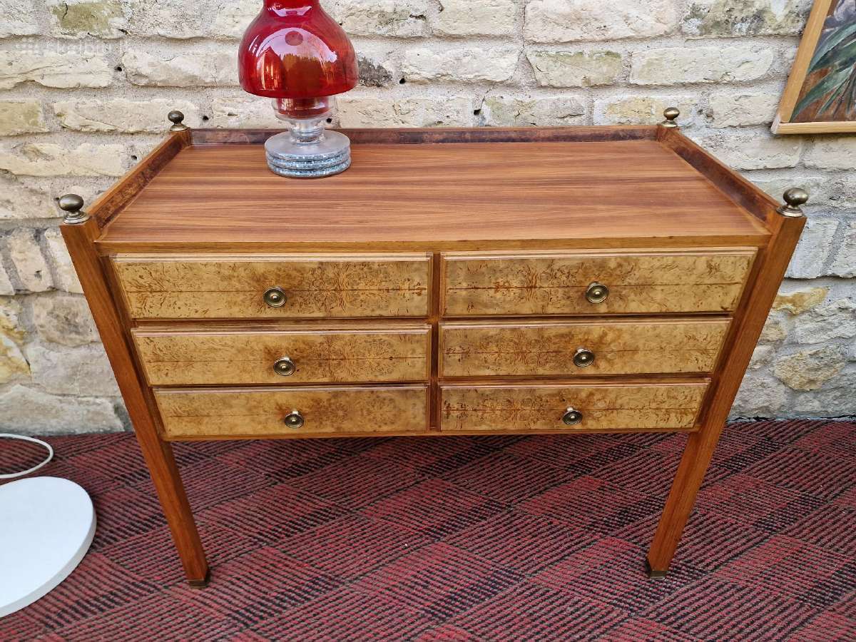 Vintažinė mid century riešutmedžio komoda - nuotraukos Nr. 8