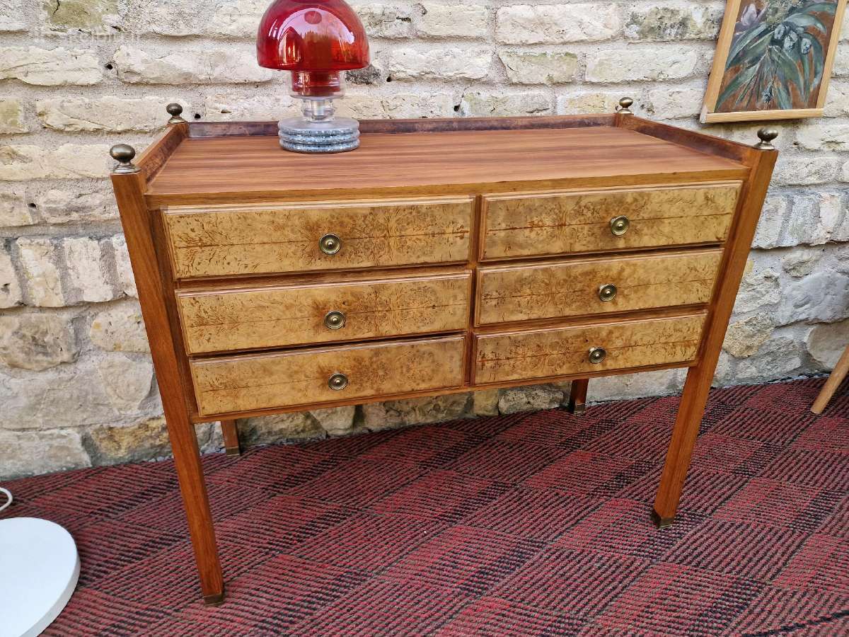 Vintažinė mid century riešutmedžio komoda - nuotraukos Nr. 11