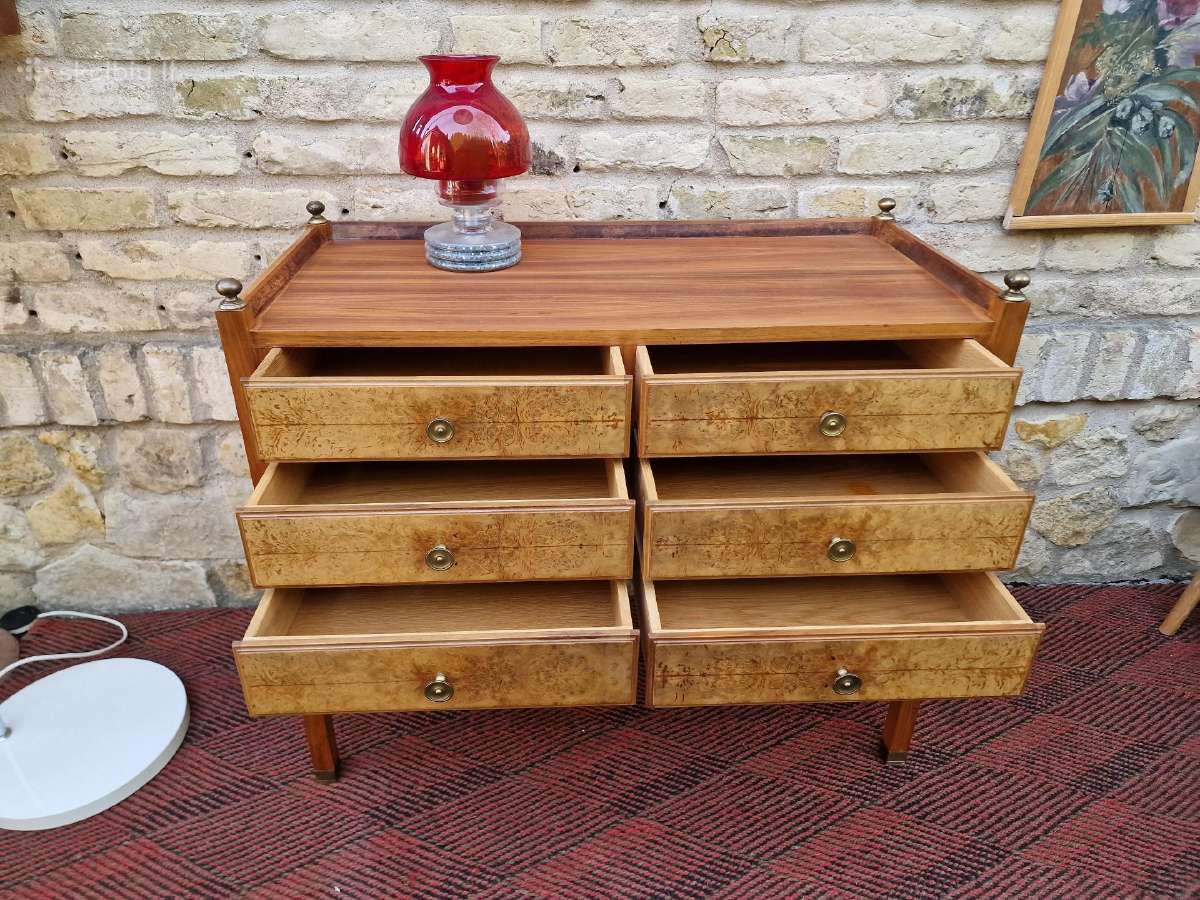 Vintažinė mid century riešutmedžio komoda - nuotraukos Nr. 14