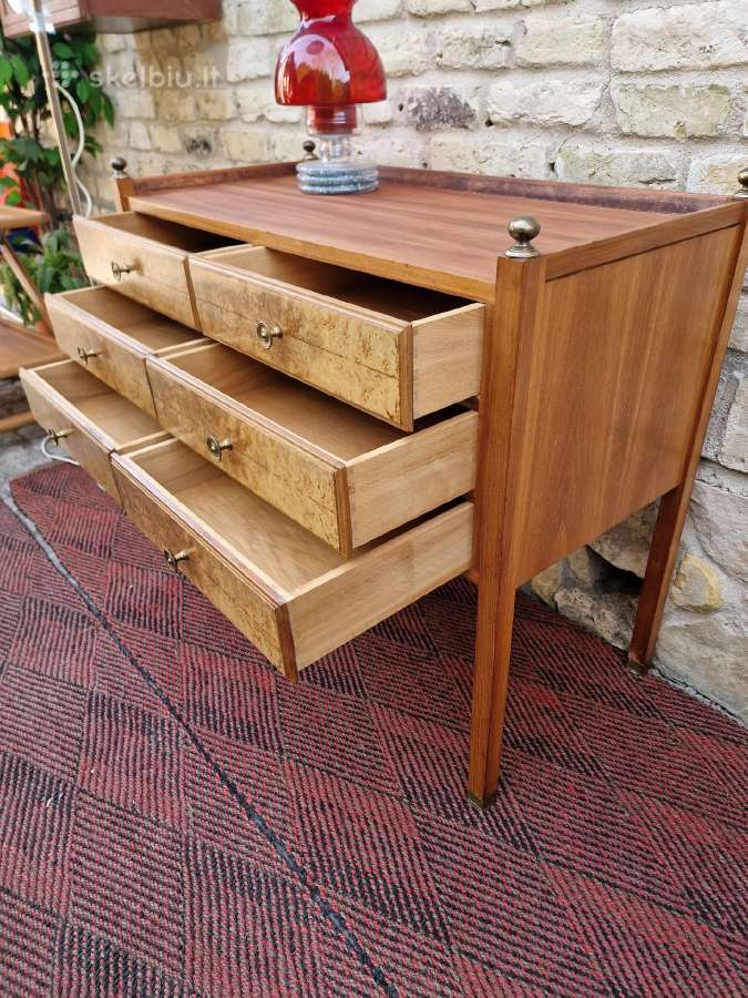 Vintažinė mid century riešutmedžio komoda - nuotraukos Nr. 16