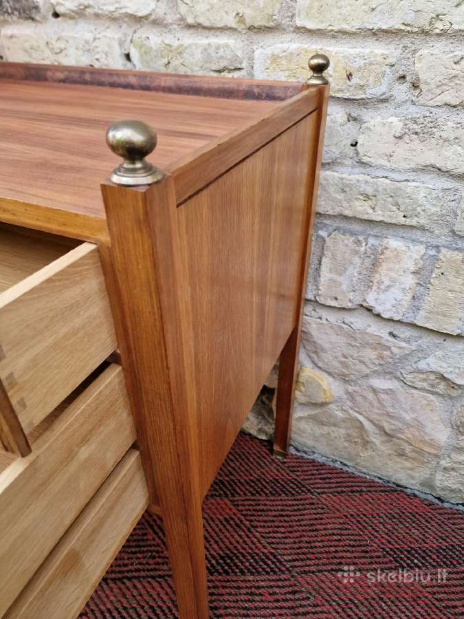 Vintažinė mid century riešutmedžio komoda - nuotraukos Nr. 17
