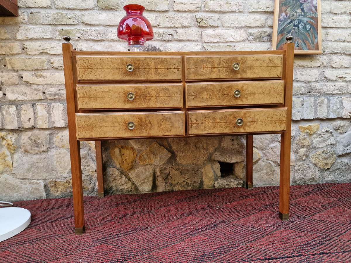 Vintažinė mid century riešutmedžio komoda - nuotraukos Nr. 22