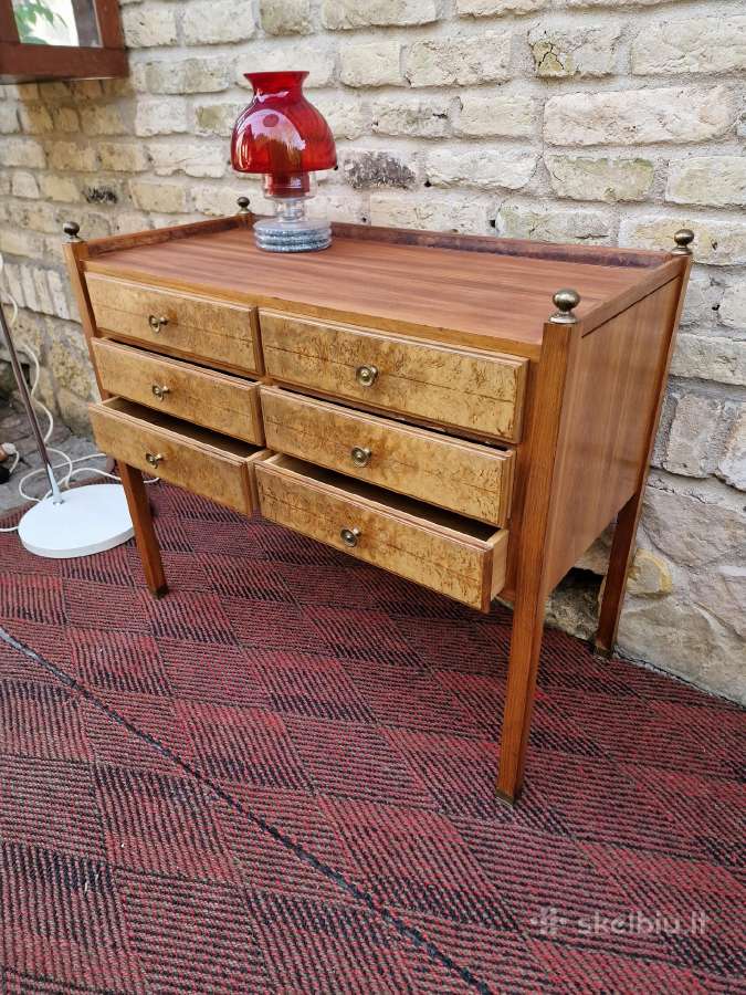 Vintažinė mid century riešutmedžio komoda - nuotraukos Nr. 24