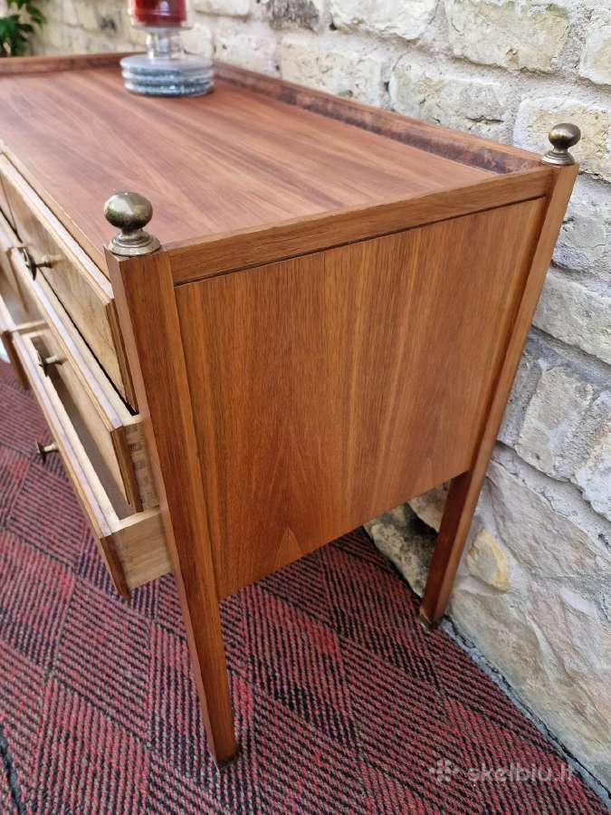 Vintažinė mid century riešutmedžio komoda - nuotraukos Nr. 25
