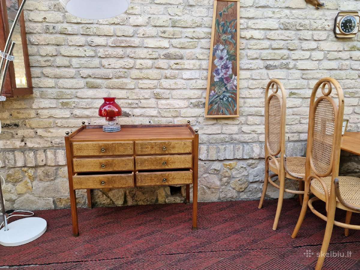 Vintažinė mid century riešutmedžio komoda - nuotraukos Nr. 26