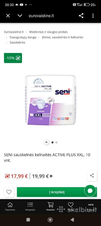 Sauskelnes XXL slaugai