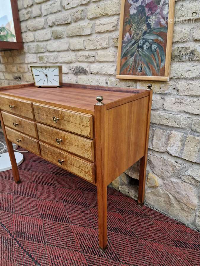 Vintažinė mid century riešutmedžio komoda - nuotraukos Nr. 28