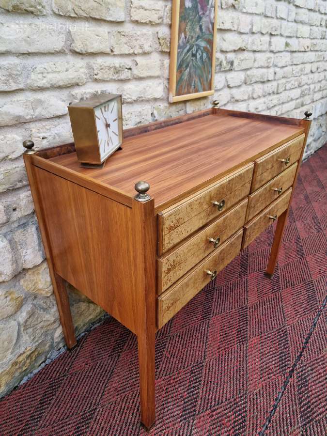 Vintažinė mid century riešutmedžio komoda - nuotraukos Nr. 32