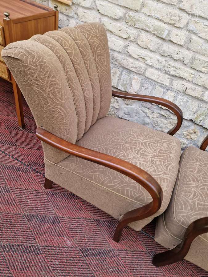 Vintažiniai Art Deco bukmedžio foteliai - nuotraukos Nr. 8