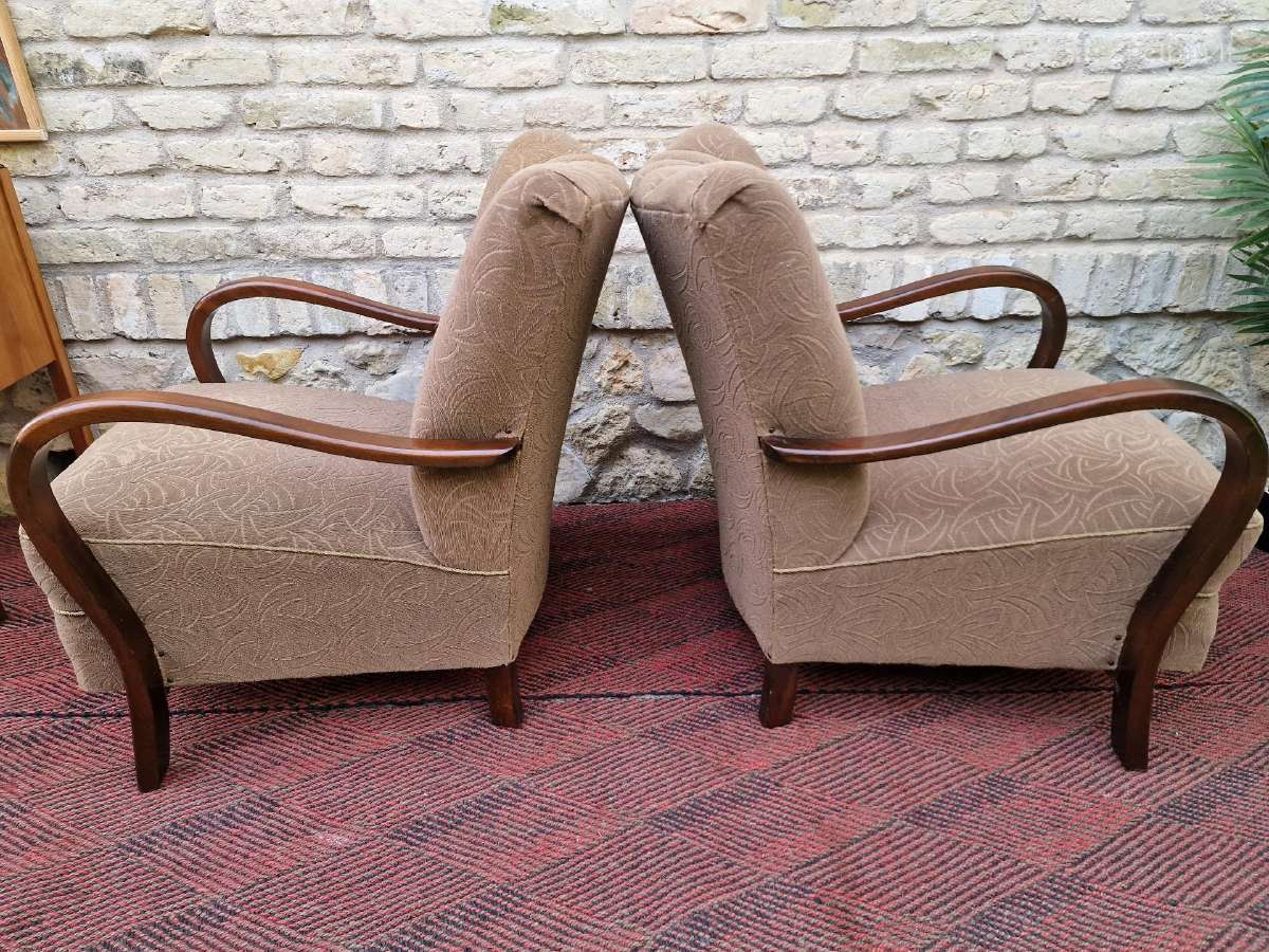 Vintažiniai Art Deco bukmedžio foteliai - nuotraukos Nr. 16