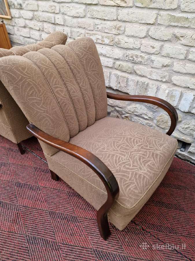 Vintažiniai Art Deco bukmedžio foteliai - nuotraukos Nr. 18