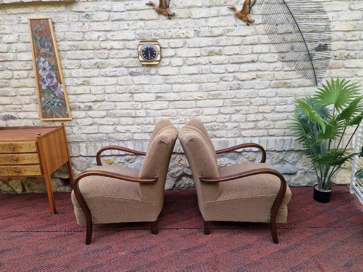 Vintažiniai Art Deco bukmedžio foteliai - nuotraukos Nr. 19