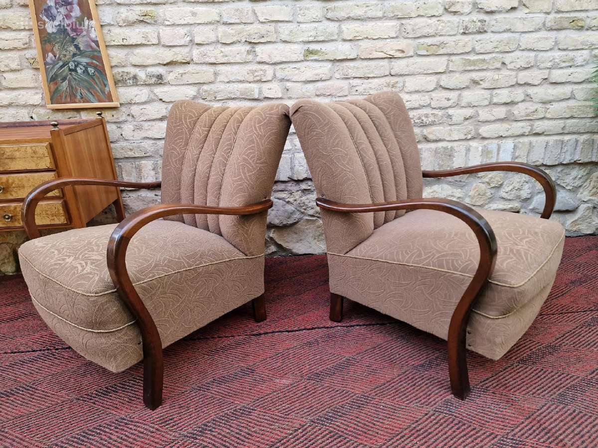 Vintažiniai Art Deco bukmedžio foteliai - nuotraukos Nr. 22