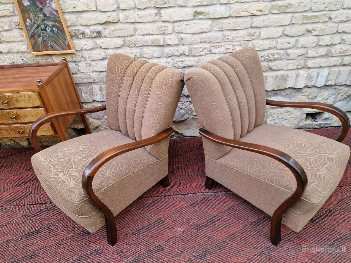 Vintažiniai Art Deco bukmedžio foteliai - nuotraukos Nr. 25