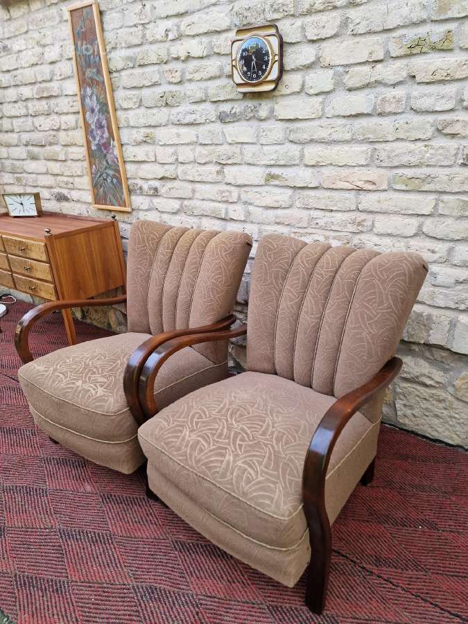 Vintažiniai Art Deco bukmedžio foteliai - nuotraukos Nr. 28