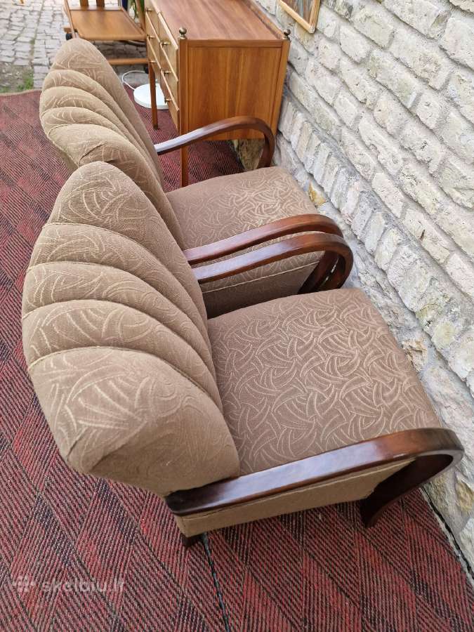 Vintažiniai Art Deco bukmedžio foteliai - nuotraukos Nr. 38