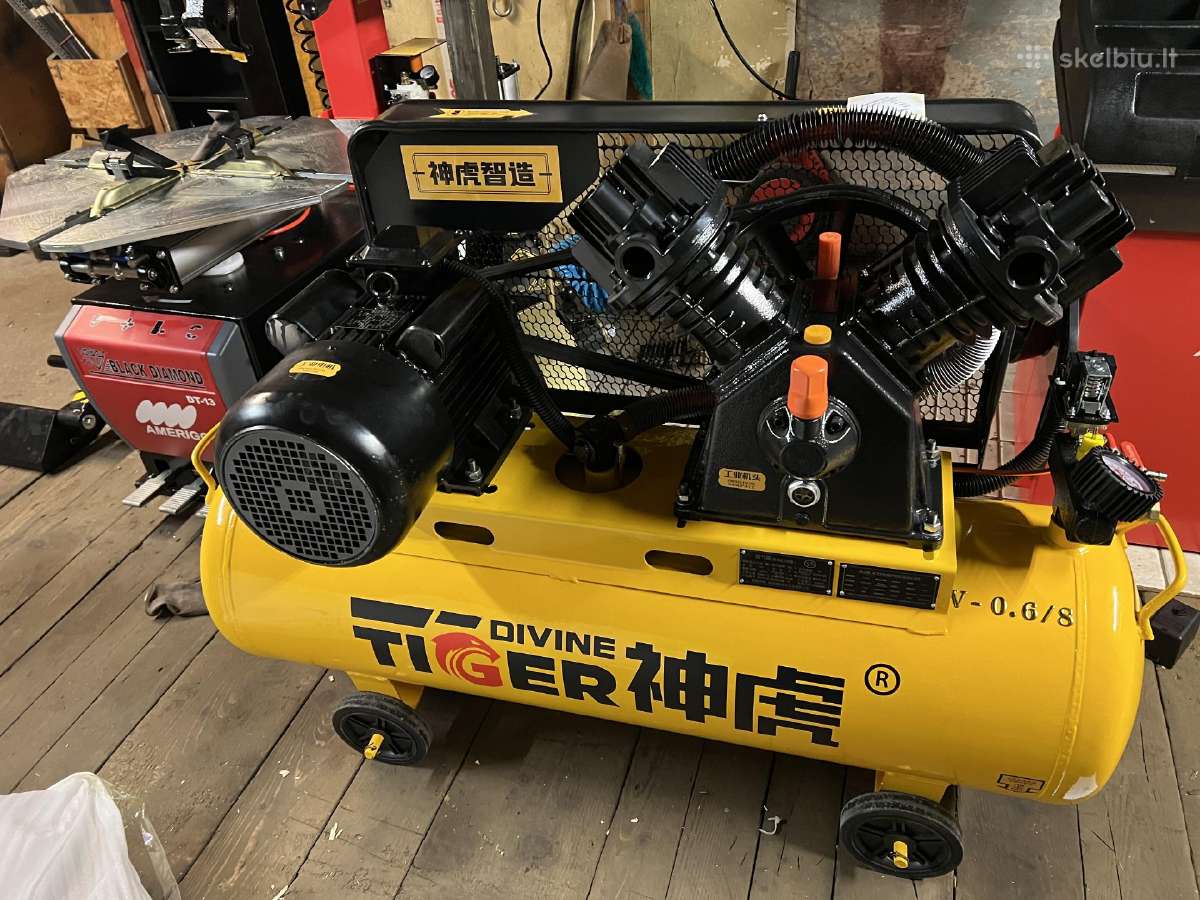 Tiger 4 kw vienfazis oro kompresorius, naujas 110l
