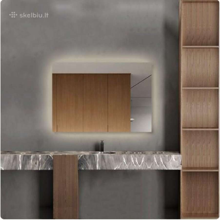 Stačiakampis veidrodis 7001000 mm / Galinis apšvi - nuotraukos Nr. 3