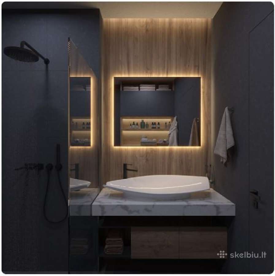 Stačiakampis veidrodis 7001000 mm / Galinis apšvi