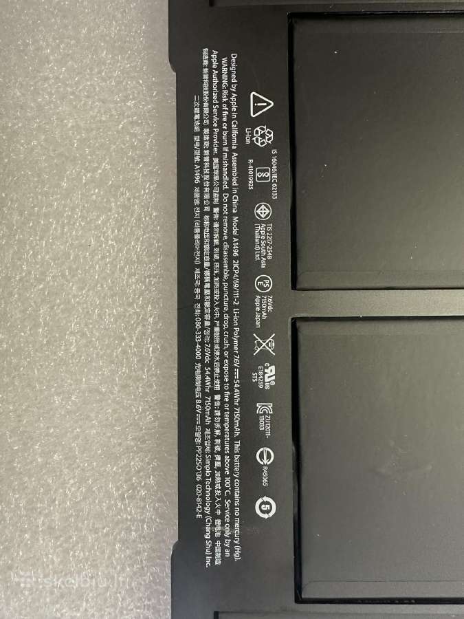 Apple A1466 MacBook Air originali baterija - nuotraukos Nr. 2