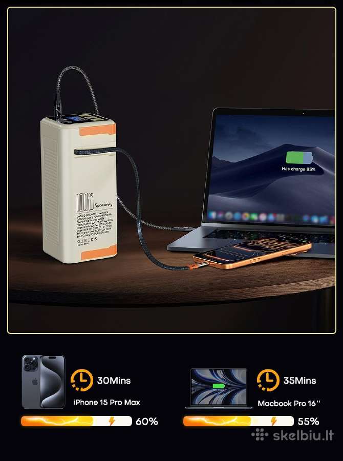 Powerbank Qoovi 50000mah Pd100w - nuotraukos Nr. 5