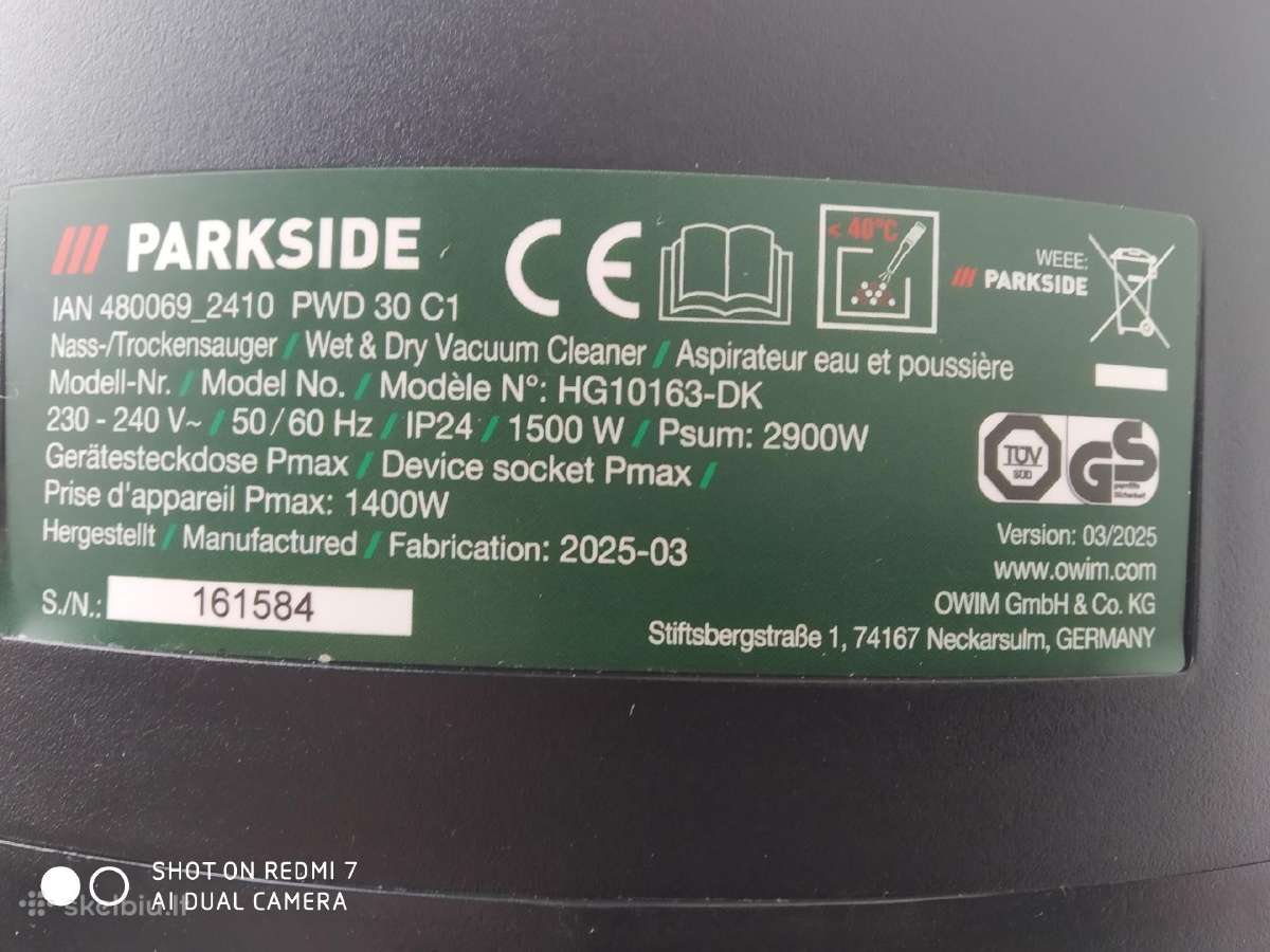 Dulkių siurblys Parkside. - nuotraukos Nr. 5