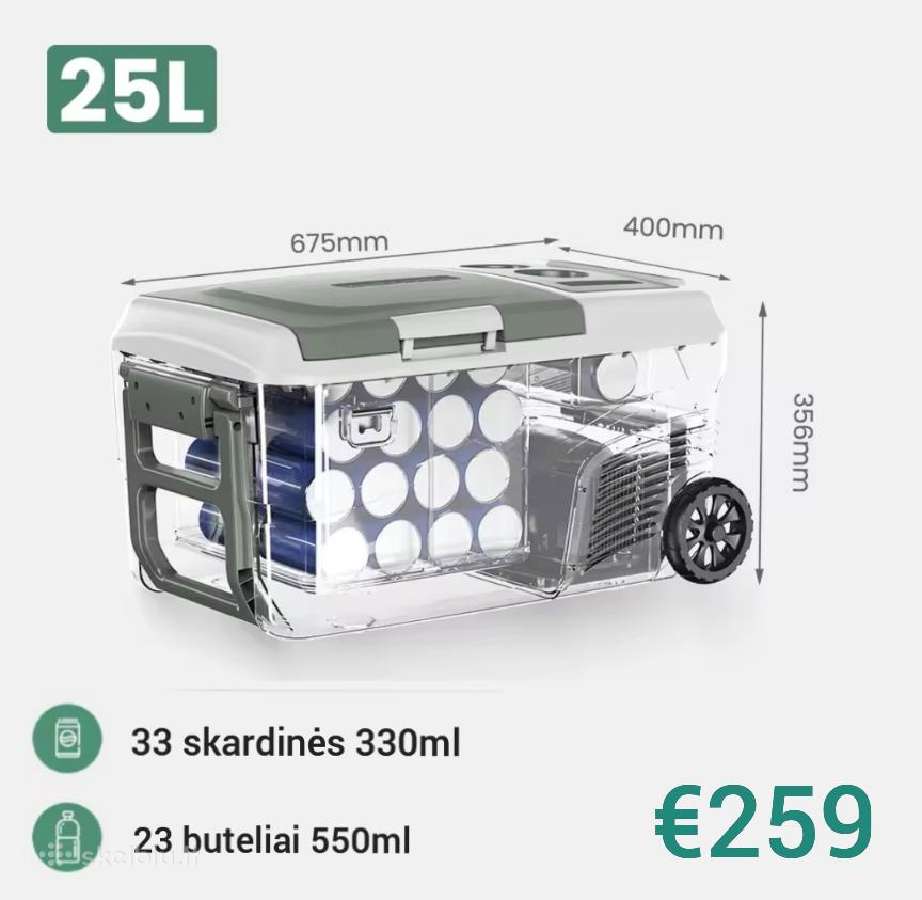 Alpicool 25l/40l nešiojamas dviejų zonų 12v/24v/22 - nuotraukos Nr. 2