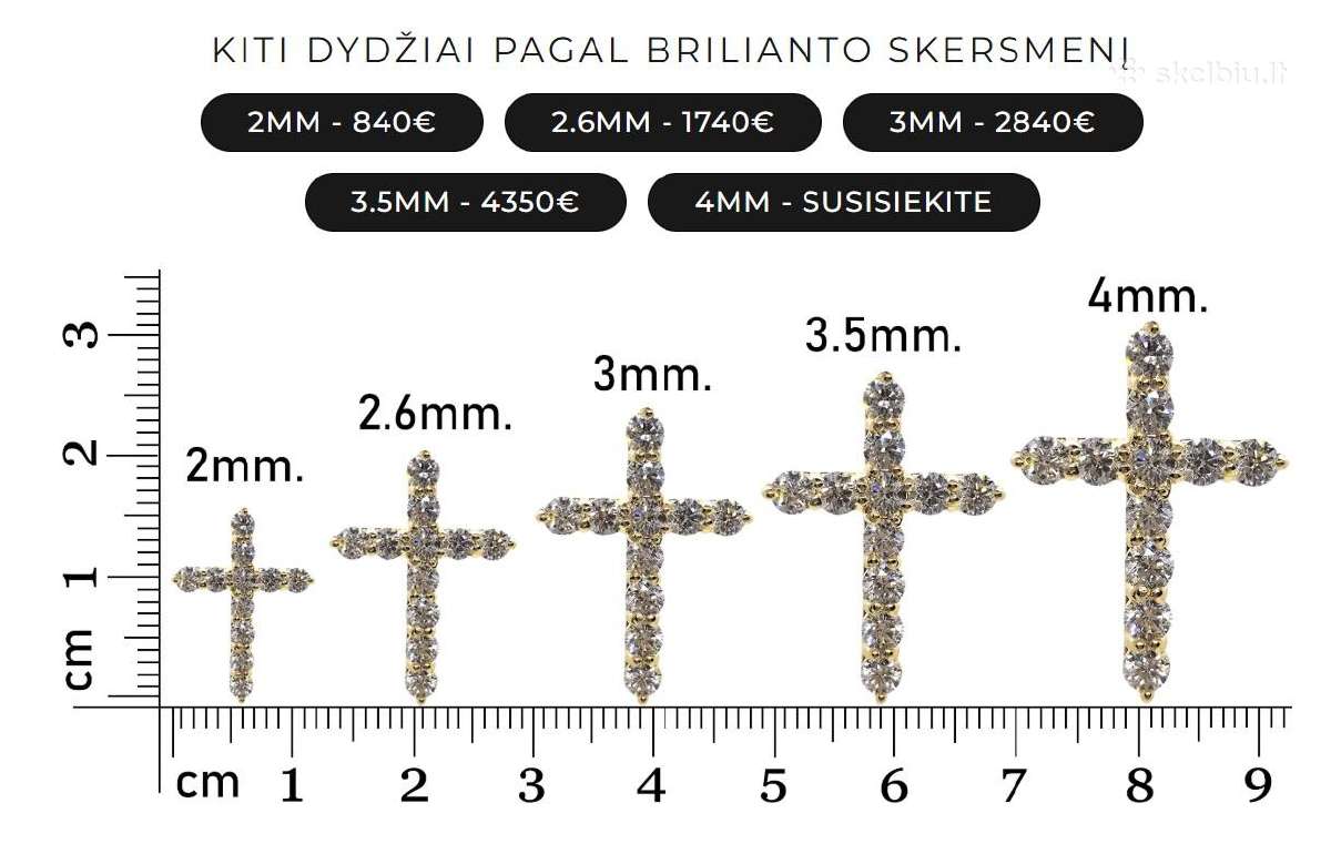 Auksiniai kryžiukai su deimantais - nuotraukos Nr. 5