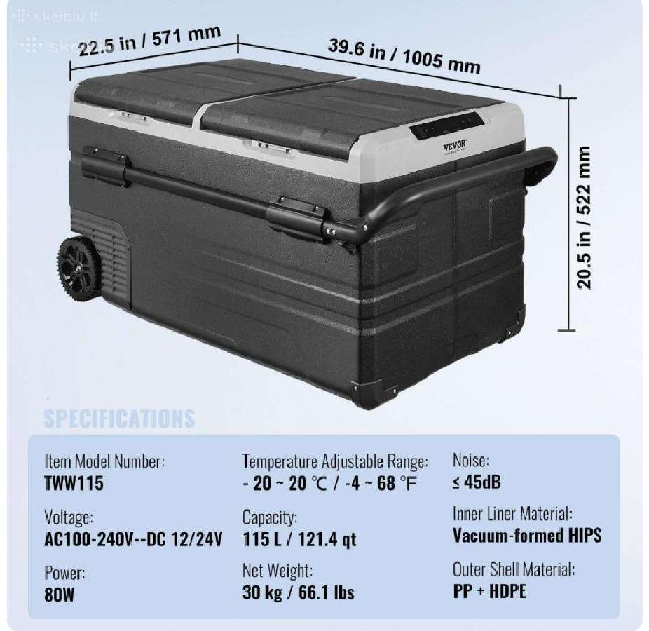 Vevor Tww95 / Tww115 su Bluetooth 12v/24/220v - nuotraukos Nr. 3