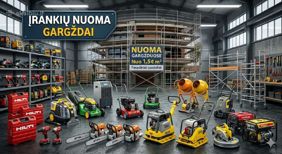 Įrankių Pastolių Priekabų nuoma Gargždai