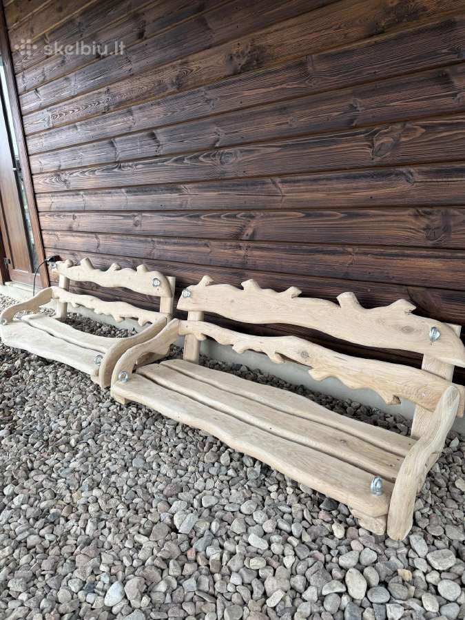 Natūralaus ąžuolo supynių krėslas