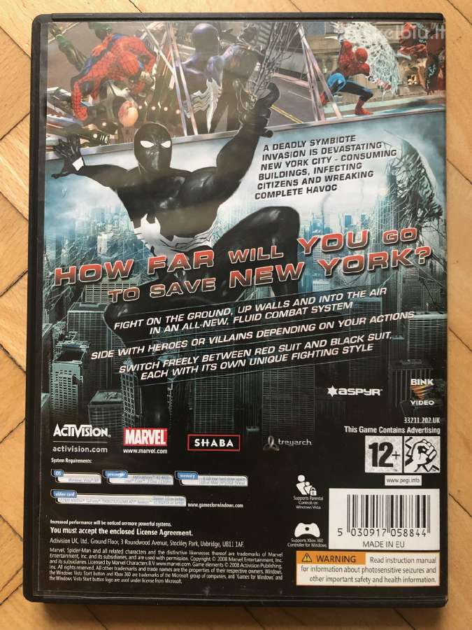 Pc Spider-man Web of Shadows žaidimas (retas) - nuotraukos Nr. 2