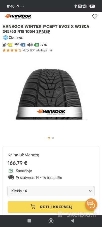 245/60 r18 naujos žieminės padangos