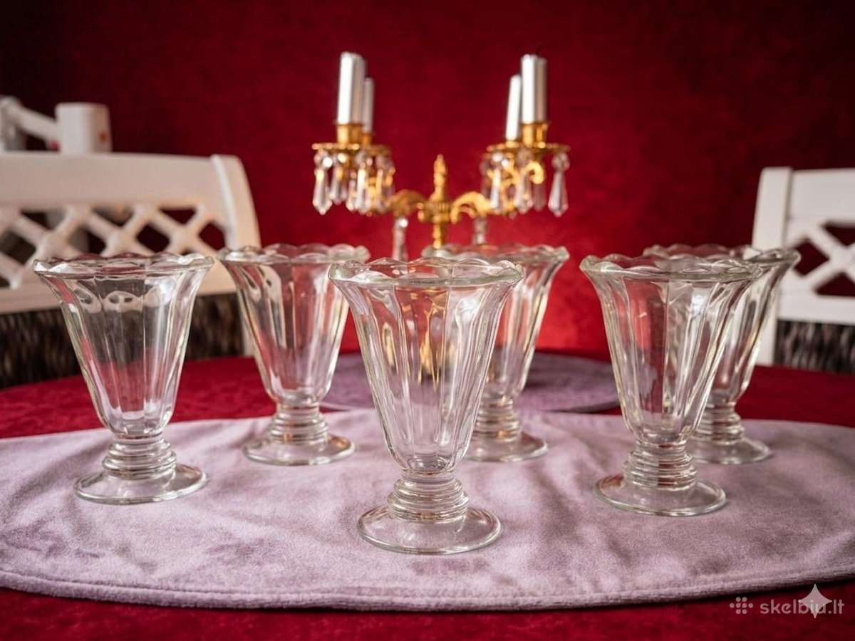Vintažinės taurės, ledaines Tulip Parfait Glasses