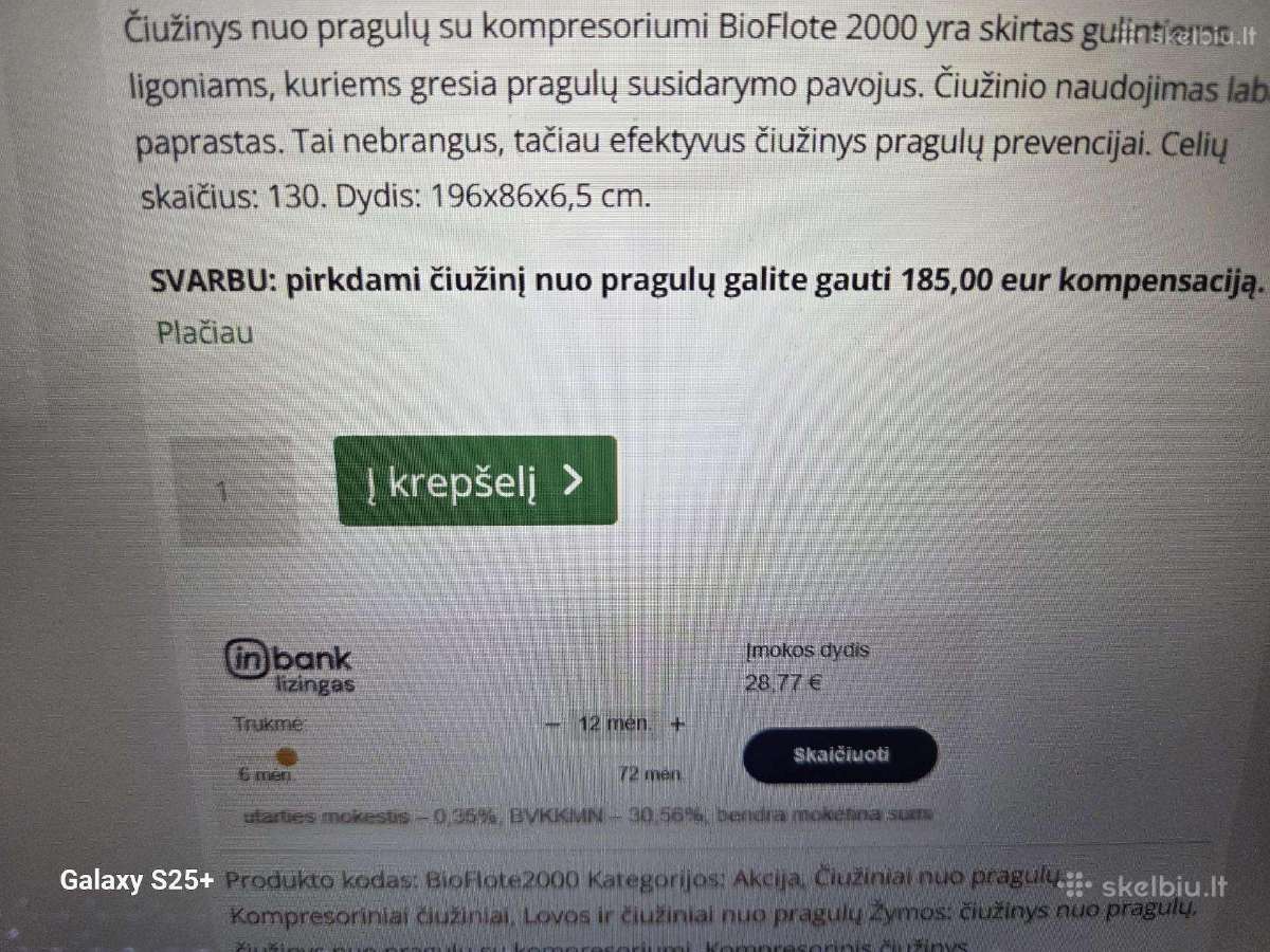 Čiužinys nuo pragulų - nuotraukos Nr. 2