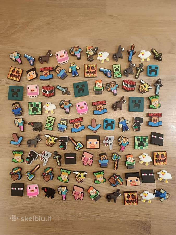 Minecraft jibbitz crocs papuošimai ženkliukai