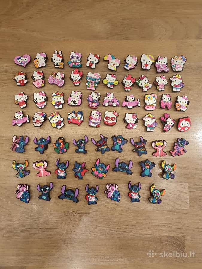 Hello Kitty ir Stitch Crocs jibbitz papuošimai