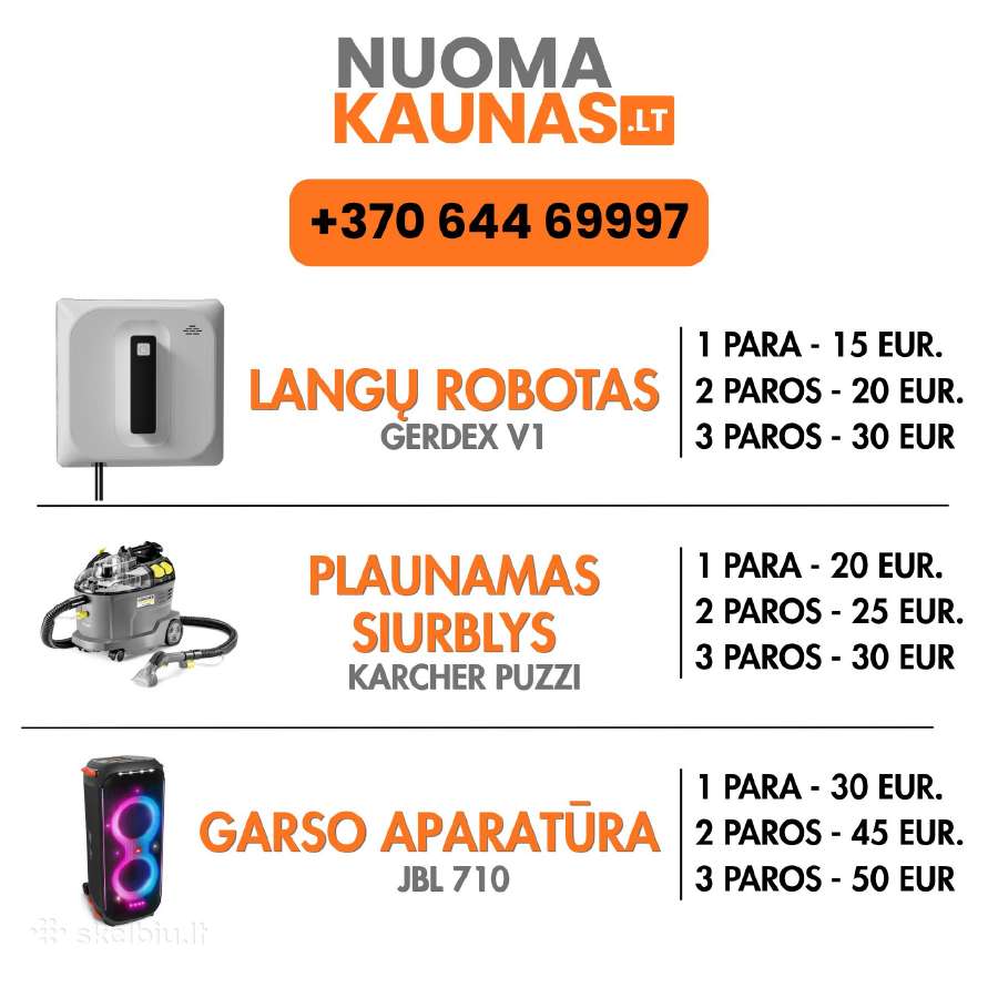 Langų roboto nuoma/plaunamo siurblio nuoma Pigiau - nuotraukos Nr. 3