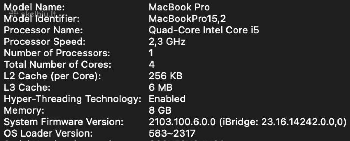 Apple MacBook Pro 13-inch 2018 touchbar - nuotraukos Nr. 6