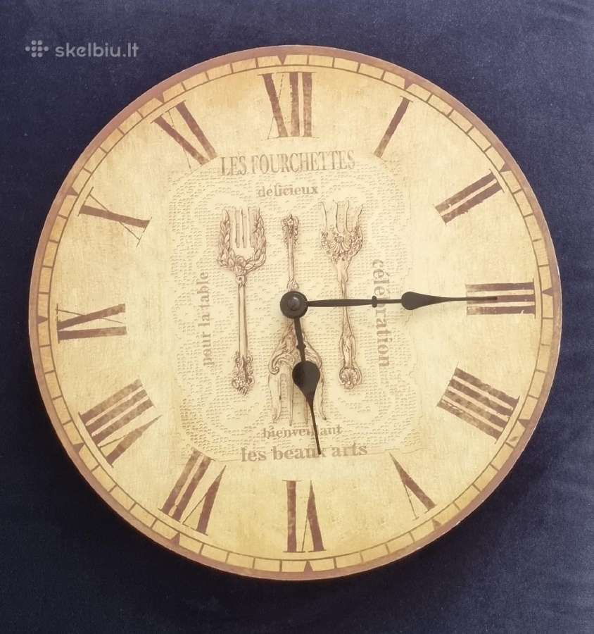 Sieninis laikrodis Les Fourchettes_32 cm. Smėlio.