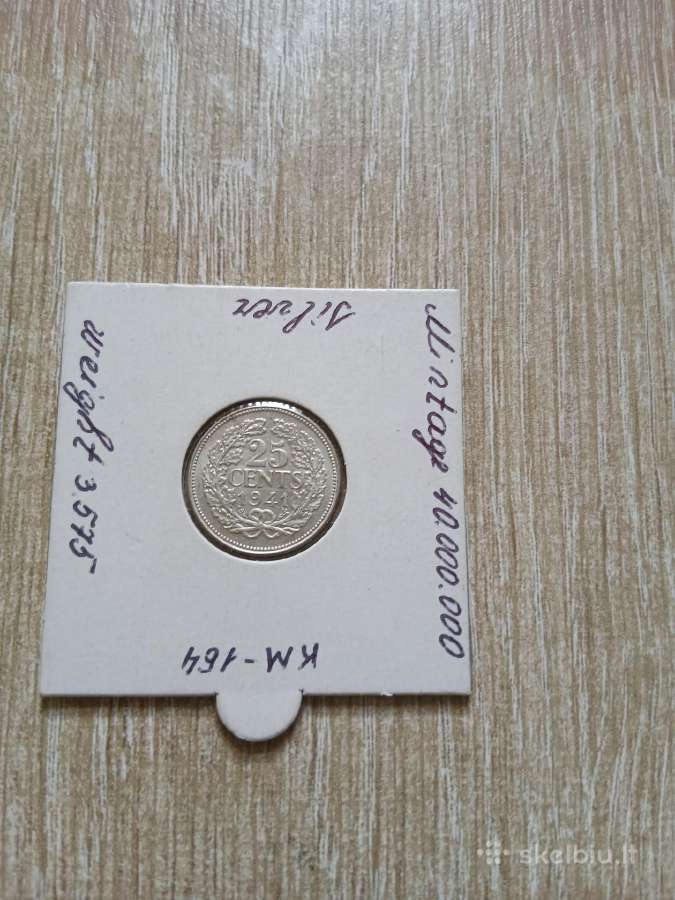 Nyderlandai 1941 25 c sidabras - nuotraukos Nr. 2
