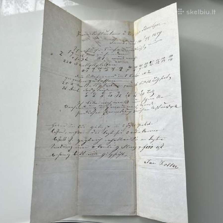 Antikvarinis 1817 m. rankraštinis dokumentas (Sąsk
