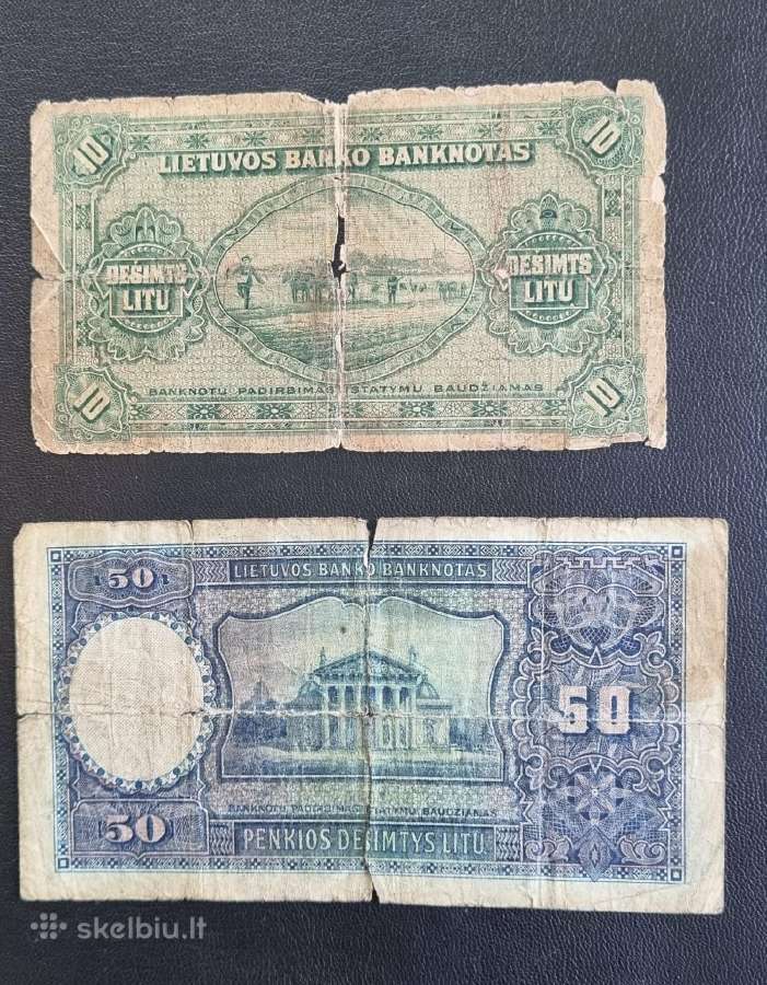 Parduodu 10 litu 1927 m. ir 50 litu 1928 m. - nuotraukos Nr. 2