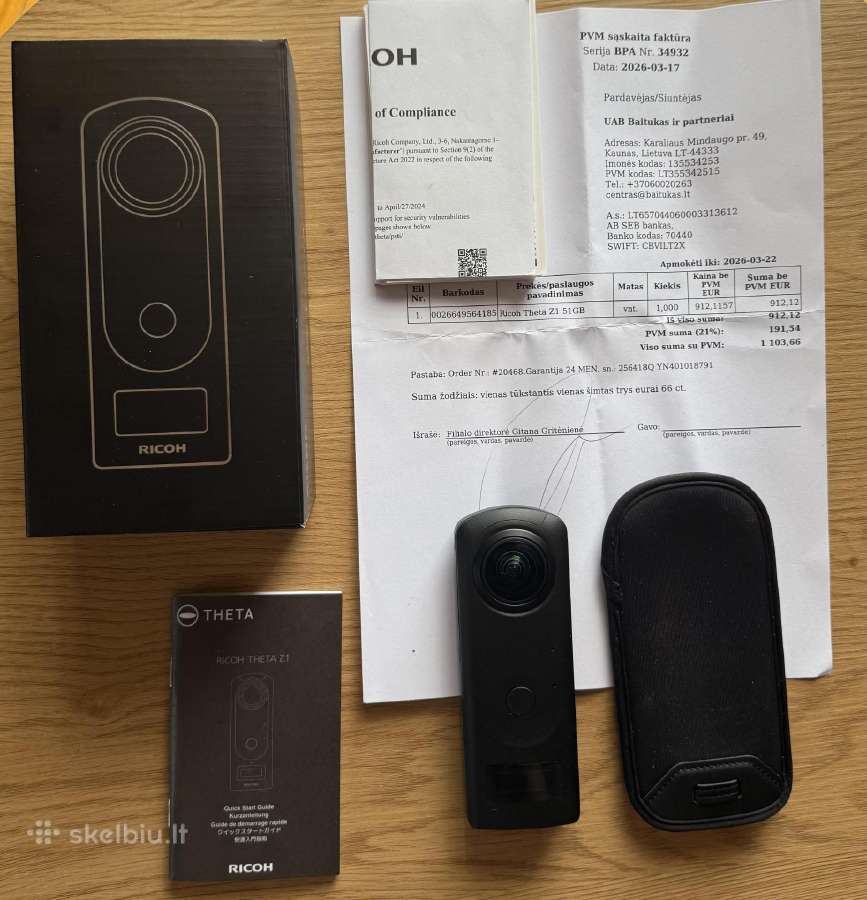 Parduodu 360 kamera Ricoh Theta Z1 51gb