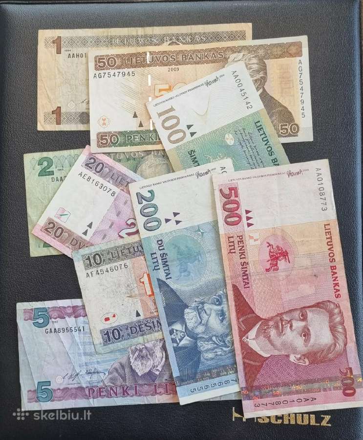 Lietuvisku visu banknotu rinkinys - visi nominalai