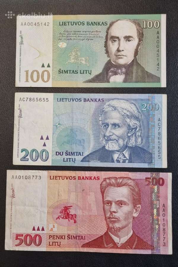 Lietuvisku visu banknotu rinkinys - visi nominalai - nuotraukos Nr. 2