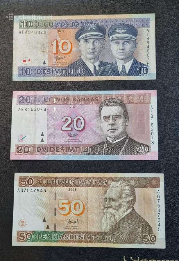 Lietuvisku visu banknotu rinkinys - visi nominalai - nuotraukos Nr. 4