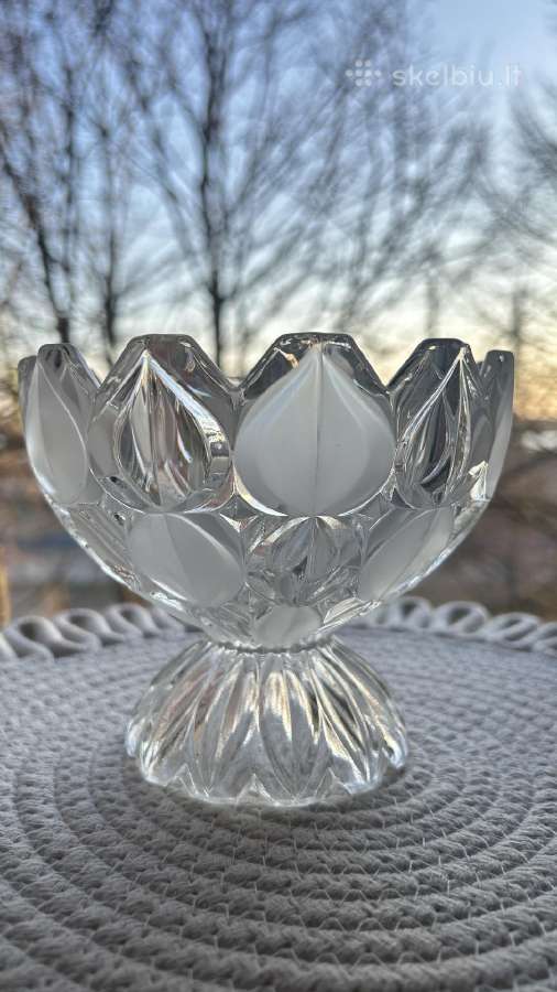 Krištolinė vaza–dubenėlis