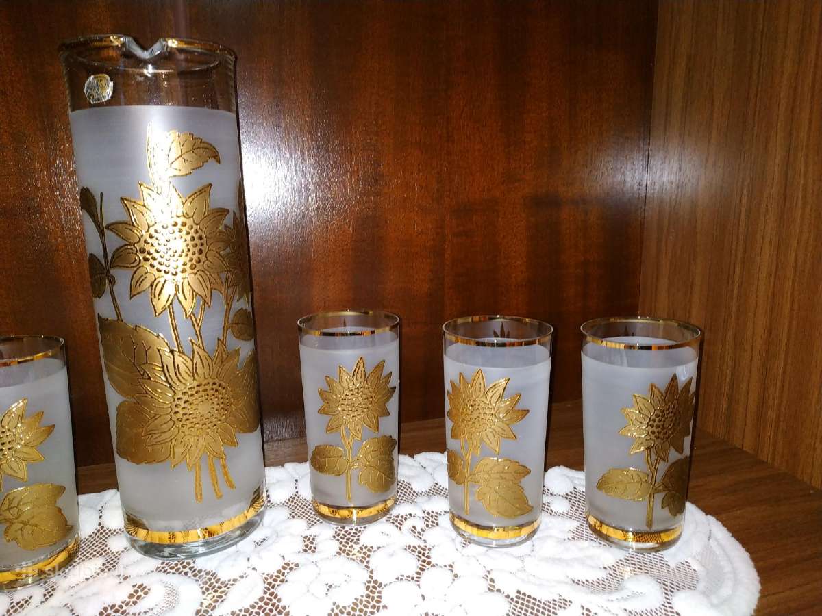 Krištolinis asotis su stiklinėmis - nuotraukos Nr. 3